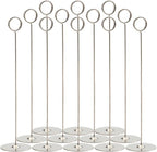 Tosnail 12 Pack 12" Tall Stainless Steel Table Number Holder Table Card Holder Table Number Stand Place Card Holder Table Photo Holders