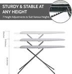 APEXCHASER Full Size Ironing Board with Iron Rest, Lightweight Iron Board with Height Adjustable, Extra Thick Heat-Resistant Cover with Padding, Heavy-Duty Sturdy Metal Legs, 43x13 Grey