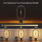 Table Lamp for Bedroom - Balance Lamp,Bedside Lamp with Touch Dimmer,Nightstand Lamp,3 Level Brightness Rechargered Night Light for Home,Office,College Dorm (Black)