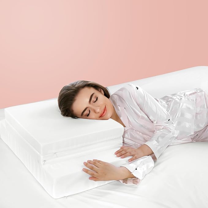 HOMBYS Side Sleeper Pillow with Arm Hole on Both Side, Any Position Winged Pillow for Neck & Shoulder Pain Relief, Super Firm High Density Support Ergonomic Arm Holes Positioner