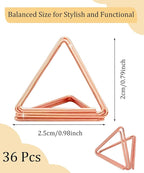 36 Pcs Triangle Table Number Holders - Rust-Resistant Metal Place Card Stands for Weddings, Office & Home Decor(Rose Gold)