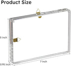 AITEE 5x7 Acrylic Picture Frames 3 Pack 20% Thicker Block, Clear Picture Frames Freestanding Double Sided Magnetic Acrylic Lucite Frameless Transparent Square Photo Frame Gift for Wall and Desktop Display