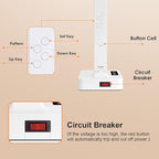 Infiway Desk Lamp with USB Charging Port: LED Desk Lamps for Home Office - 1 Type-C, 1 USB-A Charging Port, 2 AC Power Outlets - Touch Control Dimmable 5 Color 5 Brightness