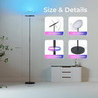 Smart Floor Lamp, 2800LM RGBWW Standing Lamps for Living Room with Smart App & Voice Control, 69.3in Torchiere Floor Lamps Color Changing, 350°Rotating LED Tall Lamp for Bedroom Office Gaming Party