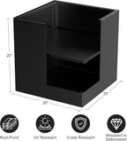 Tall Metal Cube Planter for Outdoor Plants 20" L x 20" W x 20" H, Heavy Duty Steel Rectangular Planter Box with Removable Insert Shelf, Modern Décor for Outside, Indoor, Garden (Black)