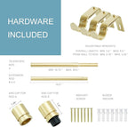 Curtain Rods for Windows 16 to 88 Inches Adjustable Length 1 Inch Diameter Window Curtain Rod with Aluminium Finials, Warm Gold