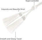 Curtain Tiebacks with Tassel,Modern Rope Window Curtain Ties Backs for Draperies, Outdoor Elegant Decorative Curtain Holdbacks 4 Pack