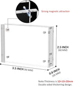 Acrylic Picture Frames 2.5x3.5 inches, 4 Pack, Clear Double Sided Magnetic Photo Frame, Freestanding Frameless Picture Display, Wallet Small Picture Frames for 2x3
