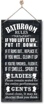Rustic Bathroom Decor, Western Bathroom Decor, Funny Bathroom Signs Wall Decor, Bathroom Decor, Farmhouse Bathroom Decor, Country Bathroom Decor, Bathroom Signs, Bathroom Rules Wall Décor A1