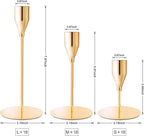 Taper Candle Holders,Tall Metal Candlestick Holders,French Gold,Set of 54,Three Heights,Candle Stick Holder for Wedding Centerpiece Decoration,Dinning,Festival,Party or Home Decor