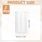 uxcell Hurricane Candle Holder (H:4.7" OD:2.6"), Pillar Floating Candles Holder Clear Glass Cylinder Flower Vases for Table Centerpiece Wedding Party Home Decoration 2Pcs
