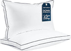 Utopia Bedding Bed Pillows for Sleeping King Size (Navy/White), Set of 2, Cooling Hotel Quality, Gusseted Pillow for Back, Stomach or Side Sleepers