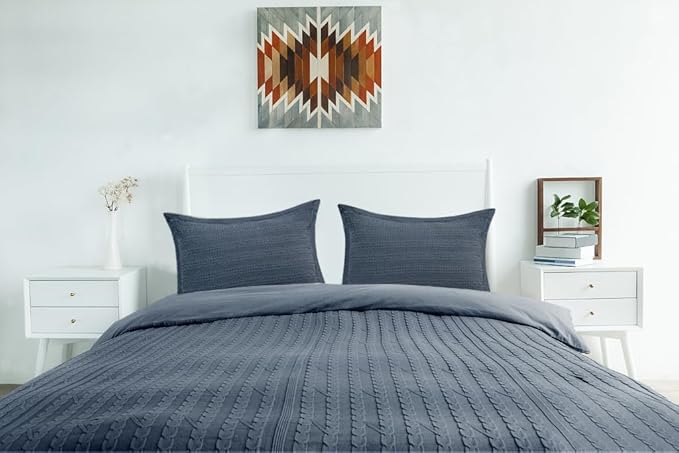 Standard Pillowcase Set of 2 20X26 Pillow Covers Cotton Bed Pillow Shams Soft Decorative Pillow Cases with Envelope Closure, Blue Grey