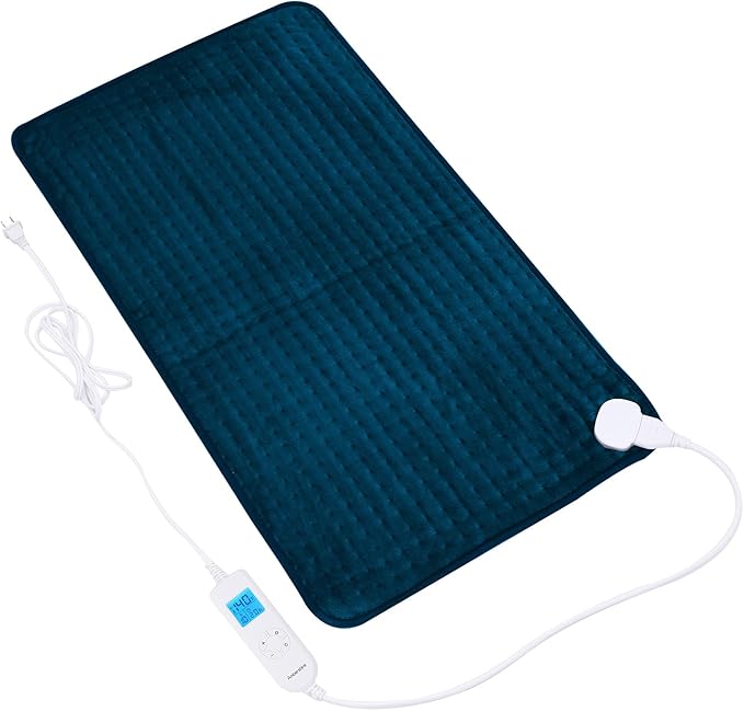 Ruqiji 17''x33'' XXXL King Size Heating Pad with 10 Temperature Settings, Pain Relief for Back/Neck/Shoulders/Menstrual Pain/Leg Cramp Christmas Gifts for Women Men Mom Dad(Dark Teal)