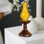 Uonlytech Vintage Decor Glass Lamp Chimney, Chimney Transparent Glass Shade Replacement Oil Lamp Wall Lamp for Vintage and Antique Style Lamps, Yellow Home Decor