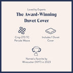 Brooklinen Luxury Percale Duvet Cover – 100% Cotton, Cool, Crisp, Extra-Long Corner Ties, Button Closure, Soft & Breathable – Machine Washable, Duvet Cover King/California King Bed Sizes (Slate)