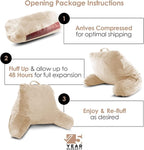 Nestl Reading Pillow for Kids, Small Bed Pillow, Back Pillow for Sitting in Bed, Memory Foam Chair Pillow, Reading & Bed Rest Pillows, Beige Cream Back Pillow for Bed, Arm Pillow with Pockets