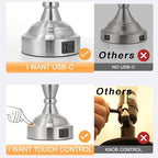 Beige Lamps for Bedrooms Set of 2 - Touch Control Bedside Lamp with USB C+A, 3 Way Dimmable Nightstand Lamps with USB Port, Table Lamp for Living Room(Beige Shade and Nickel Base)