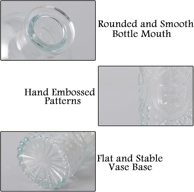 Bud Vases in Bulk 30, Clear Glass Bud Vases for Centerpieces, Small Vase for Flowers, Mini Vintage Flower Vase for Centerpieces, Wedding Table Decor, Home Decor