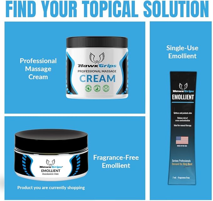 8oz Massage Emollient, Unscented, Emollient for IASTM and Massage, Soft Tissue Mobilization & Lubrication for Massage Therapy, Shea Butter, Oil Based, Vegan, Cream Alternative, Pack of 5