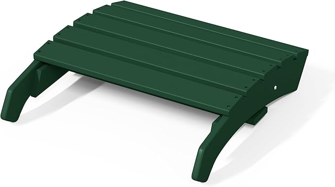 WestinTrends Dylan Outdoor Patio HDPE Adirondack Ottoman Footrest, Dark Green