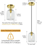 Modern Gold Pendant Lights Kitchen Island Ceiling Chandelier Indoor Crystal Hanging Light Fixtures for Dining Room Kitchen Living Room Bedroom（3Pack）