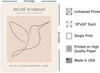 Poster Master Vintage Poster - Retro One Line Hummingbird Drawing Print - Bird Line Art - Minimal Gift for Him, Her, Animal Lover - Abstract Decor for Home, Office, 18x24 Unframed Wall Art