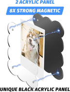 5 Pack Acrylic Polaroid Frame for Refrigerator, Magnetic Wallet Size Picture Frame Fits Mini Instant Film and 2x3 Photo Paper, 2.5x3.75 Magets Frame for Fridge (Scalloped)