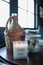 Whiskey & Leather Scented Candle - Speakeasy – Additional Scents and Sizes – 100% Cotton Lead-Free Wick - Luxury Air Freshening Jar Candles - Perfect Home Decor – 11.5oz