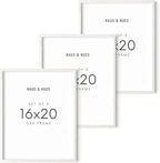 HAUS AND HUES 16x20 Frames Set of 3 - White Picture Pack Poster 16x20, Wall Frame Collage Decor 16 x 20 (White Oak Frame)