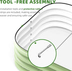 DaisyVibe Raised Garden Bed Kit, Planter Raised Garden Boxes Outdoor, Oval Large Metal Raised Garden Beds for Vegetables Flowers (Green, 5ftx2ftx1ft)