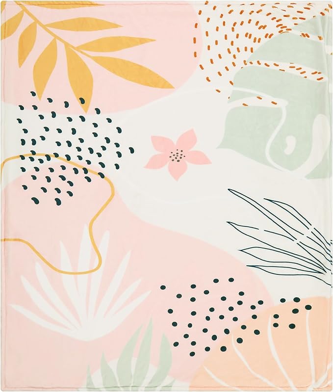 Lahome Pink Fleece Throw Blanket for Bed, Reversible Soft Throw Blankets for Women Cute, Warm Thick Throw Blankets for Couch, Apricot 50''x60''