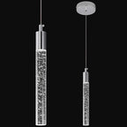 Modern Kitchen Island Pendant Light Dimmable LED Chrome Finish Mini Crystal Pendant Lighting Bedroom Bedside Table Small Pendant Lights（1-Pack）