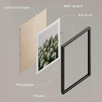 SIGNWIN Framed Tropical Island Wall Art, Set of 4 Green Desert Plant Cactus Snake Plant Wall Decor Prints, Nature Wilderness Wall Décor for Living Room, Bedroom - 11"x14"Black