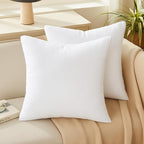 Oubonun 26 x 26 Euro Pillow Inserts - Soft, Plush & Decorative Down Alternative Throw Pillows for Couch Sofa Bed, Machine Washable - White, Pack of 2