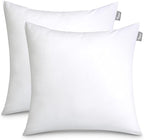 Bare Home Bedding Throw Pillows Insert - 16 x 16 Inches - Decorative Bed and Couch Pillow (Pack of 2, White)