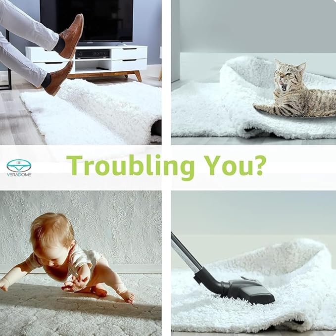 12 Pcs Rug Tape, Non-Slip Rug End Grippers Double-Sided Carpet Corner Tape, Gripper Pads, Non-Slip Carpet Stickers for Hardwood Floors and Tiles