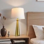 Seealle Modern Table Lamps Set of 2 - Touch Bedside Lamp for Nightstand with USB C+A,3-Way Dimmable Coppery Nightstand Lamps for Living Room Bedroom End Table with White Shade(Bulb Included)