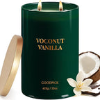 Goodpick Vanilla Coconut Candles, Scented Candle for Home, 22oz Soy Candles, Long Burning 120hrs Jar Candle Gifts