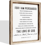 Christian Wooden Wall Sign, Decorative Signs for Home Decor, Religious Artwork, Bible Verse Decoration, Framed Wall Plaque Sign 15 * 11.5 inches, For I am Persuade