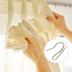 Hotop 30 Pcs Metal Drapery Curtain Rings 0.98/1.26/1.65 inch Interior Diameter and 30 Pcs Hanging Curtain Drapery Pin Hooks for Window Door Shower(32 mm,Champagne Gold)