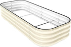 DaisyVibe Raised Garden Bed Kit, Planter Raised Garden Boxes Outdoor, Oval Large Metal Raised Garden Beds for Vegetables Flowers (White, 5ftx2ftx1ft)