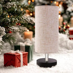 Bedside Table Lamps, Table Lamp for Bedroom, Lamps for Night Stands with Linen Lampshades, Small Table Lamp for Living Room, Office (Bulb Excluded) (Black)