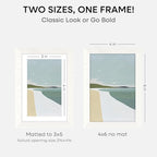 Homeforia White Picture Frames 4x6, High End Oak 4x6 Wooden Frame with Mat 3x5 Art, 4 x 6 White Wood Frames Matted to 3 x 5 inch Photo, 6by4 Wall or Tabletop Frame, Tempered Glass, Wall Kit, Set of 1