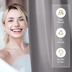 AmazerBath Shower Curtain Liner, 72x72 Grey Shower Liner, Cute Plastic Shower Curtain Liners, Lightweight PEVA Waterproof Gray Shower Curtains for Bathroom with Magnets and 12 Grommet Holes