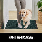 GORILLA GRIP 100% Waterproof All-Season WeatherMax Doormat, 72x24, US Designed Natural Rubber, Stain and Fade Resistant, Low Profile Indoor Outdoor Door Mats, Easy Clean Patio Mat, Green Palm