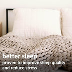 Nuzzie Chunky Knit Weighted Blanket - Breathable, Cooling, Hand Made Knit Throw Blanket for Sleep - Machine Washable, Stylish Decor Design (Taupe, Queen | 22lbs | 60"x80")