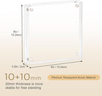 Acrylic Picture Frame 6x6-5 Pack, Clear Double Sided Frameless Photo Frame with Magnetic, Free Standing Desktop Acrylic Frame Display, Lucite Frame with Gift Box Package