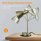 LEPOWER Metal Desk Lamp, Adjustable Goose Neck Table Lamp, Eye-Caring Study Desk Lamps for Bedroom, Study Room and Office (Bronze)