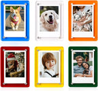 Mini Magnetic Photo Frames for Refrigerator, 2.36x3.54" Acrylic Magnetic Colorful Picture Frames, 2x3 Mini Film Display Compatible with Instax/Polaroid Camera Photo for Fridge/Locker, 6 Pack